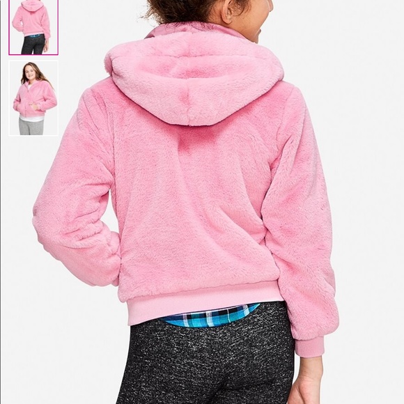 Super Soft Pink Teddy Bear Hoodie Girls 